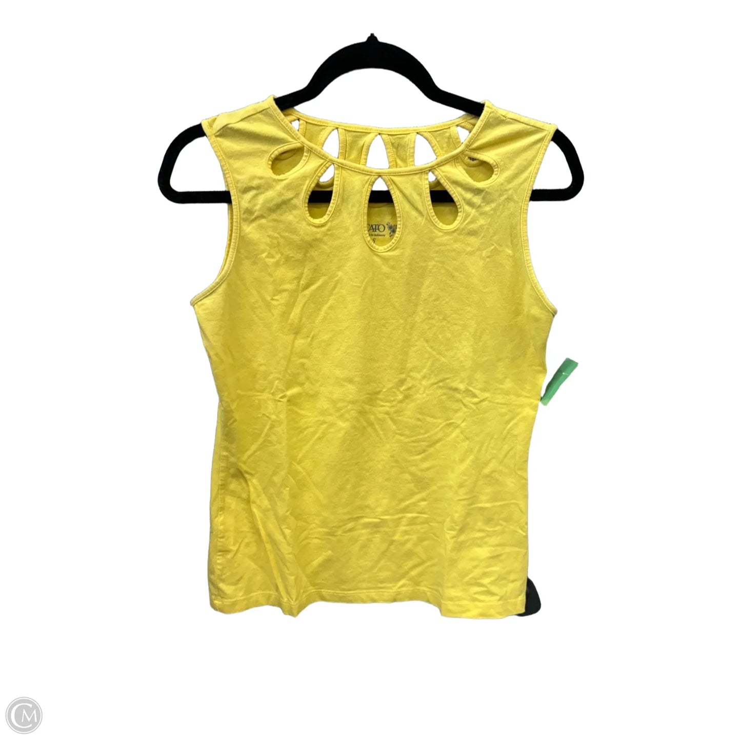 Top Sleeveless By Cato In Yellow, Size: S