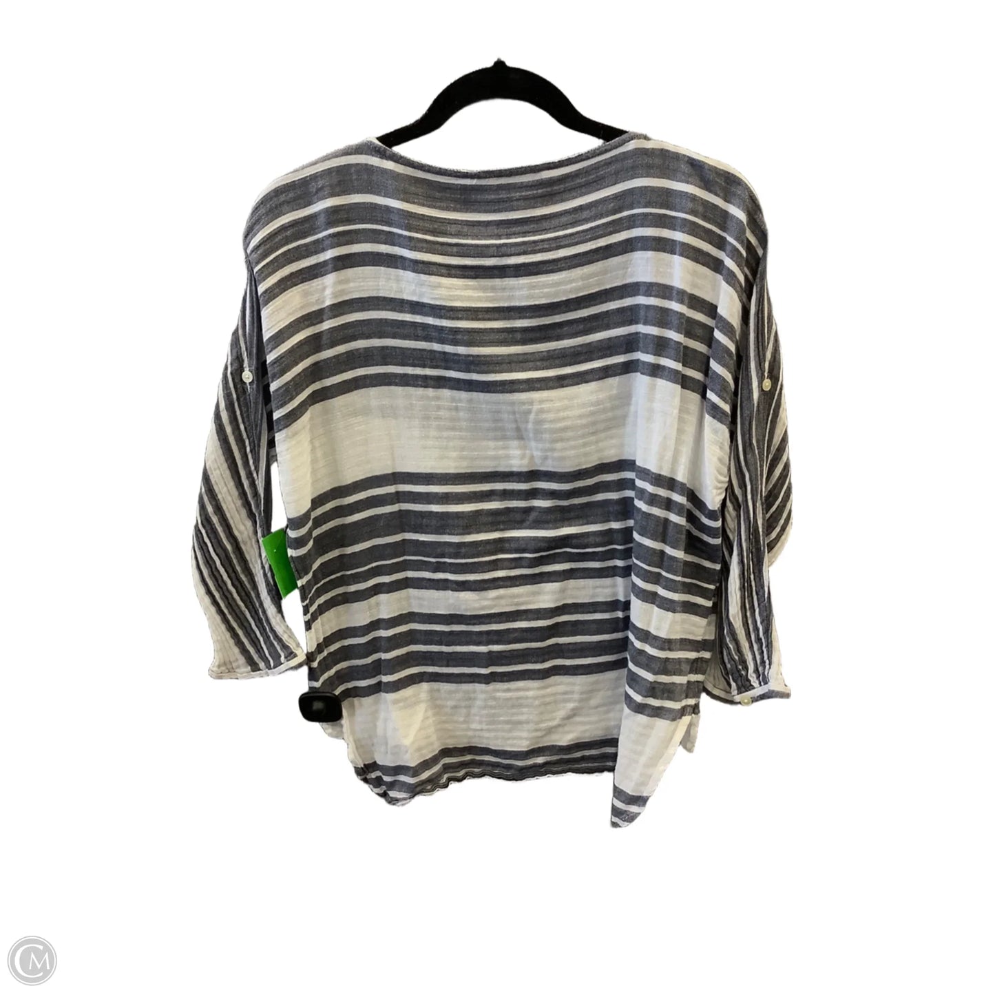 Top Long Sleeve By Loft In Grey & White, Size: Xs