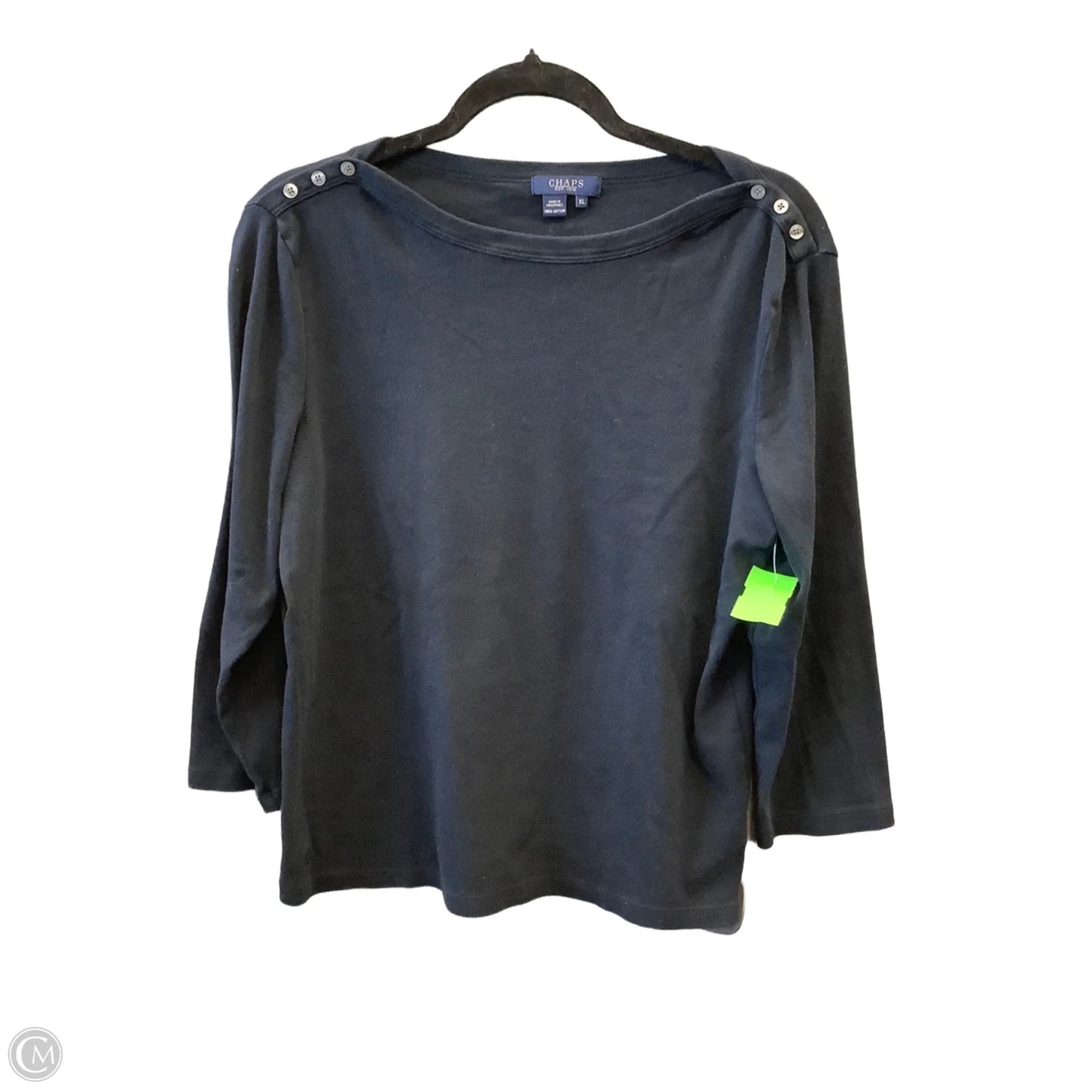 Top Long Sleeve By Chaps In Navy, Size: Xl