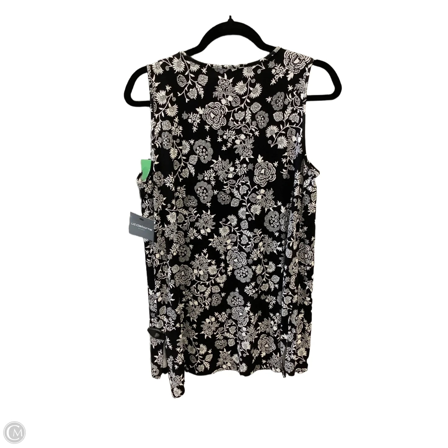 Top Sleeveless By Liz Claiborne In Black & White, Size: M