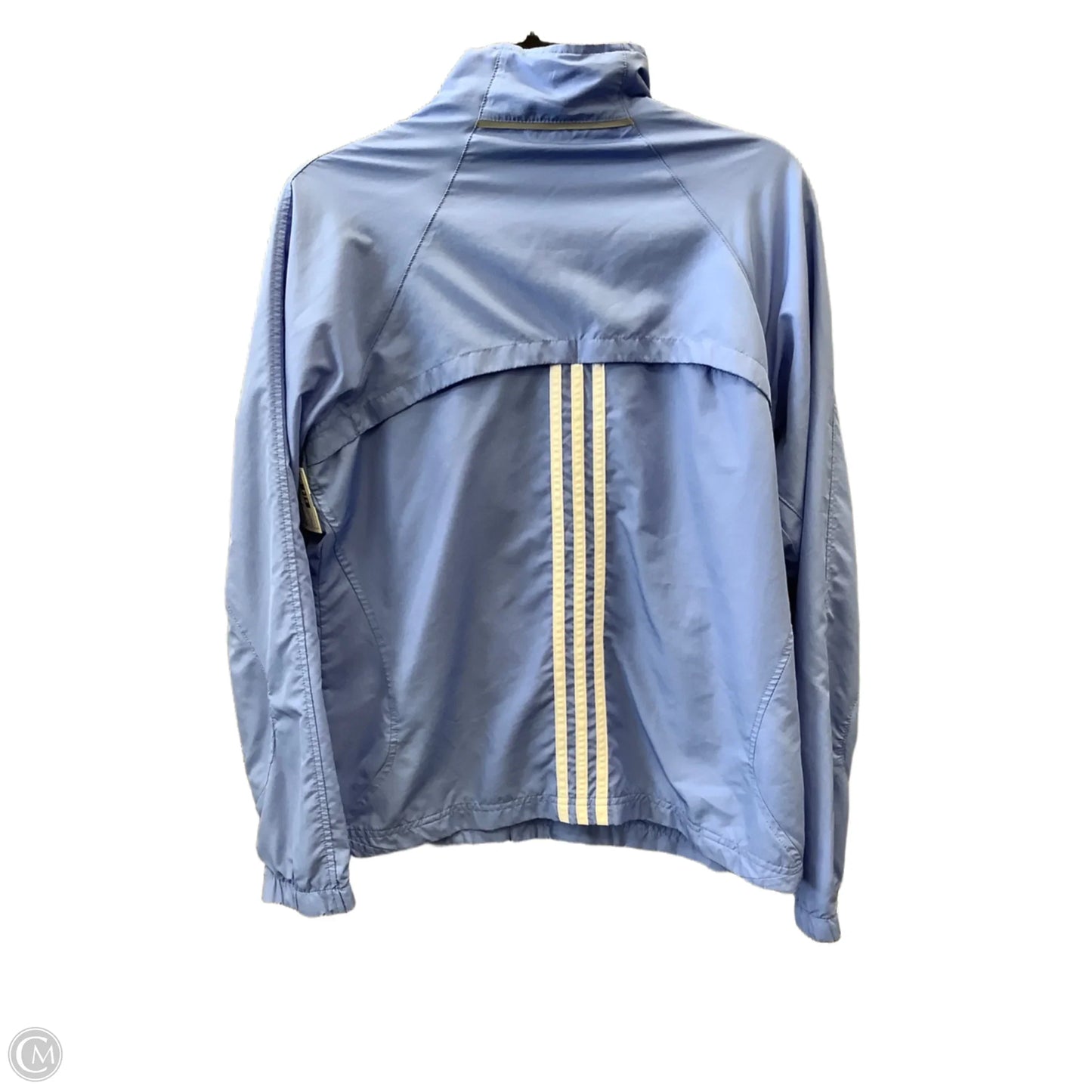 Athletic Top Long Sleeve Collar By Adidas In Blue, Size: L