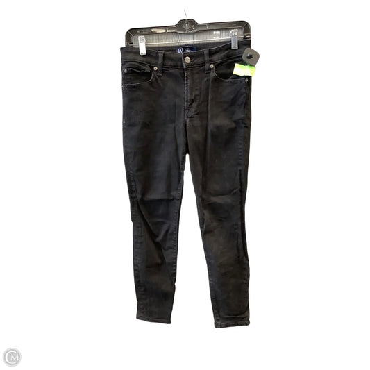 Jeans Skinny By Gap In Black Denim, Size: 6
