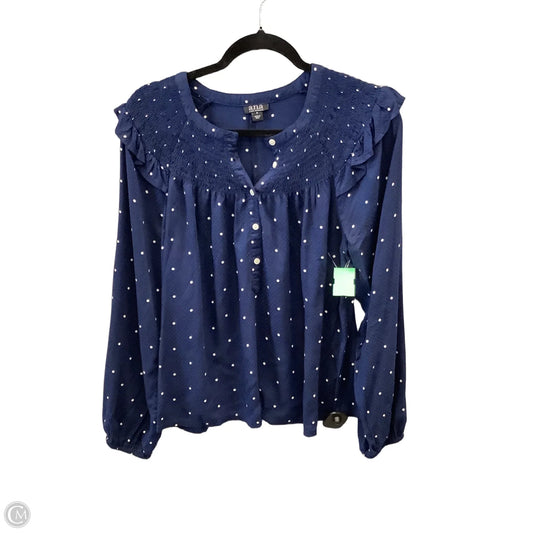 Top Long Sleeve By Ana In Blue, Size: S