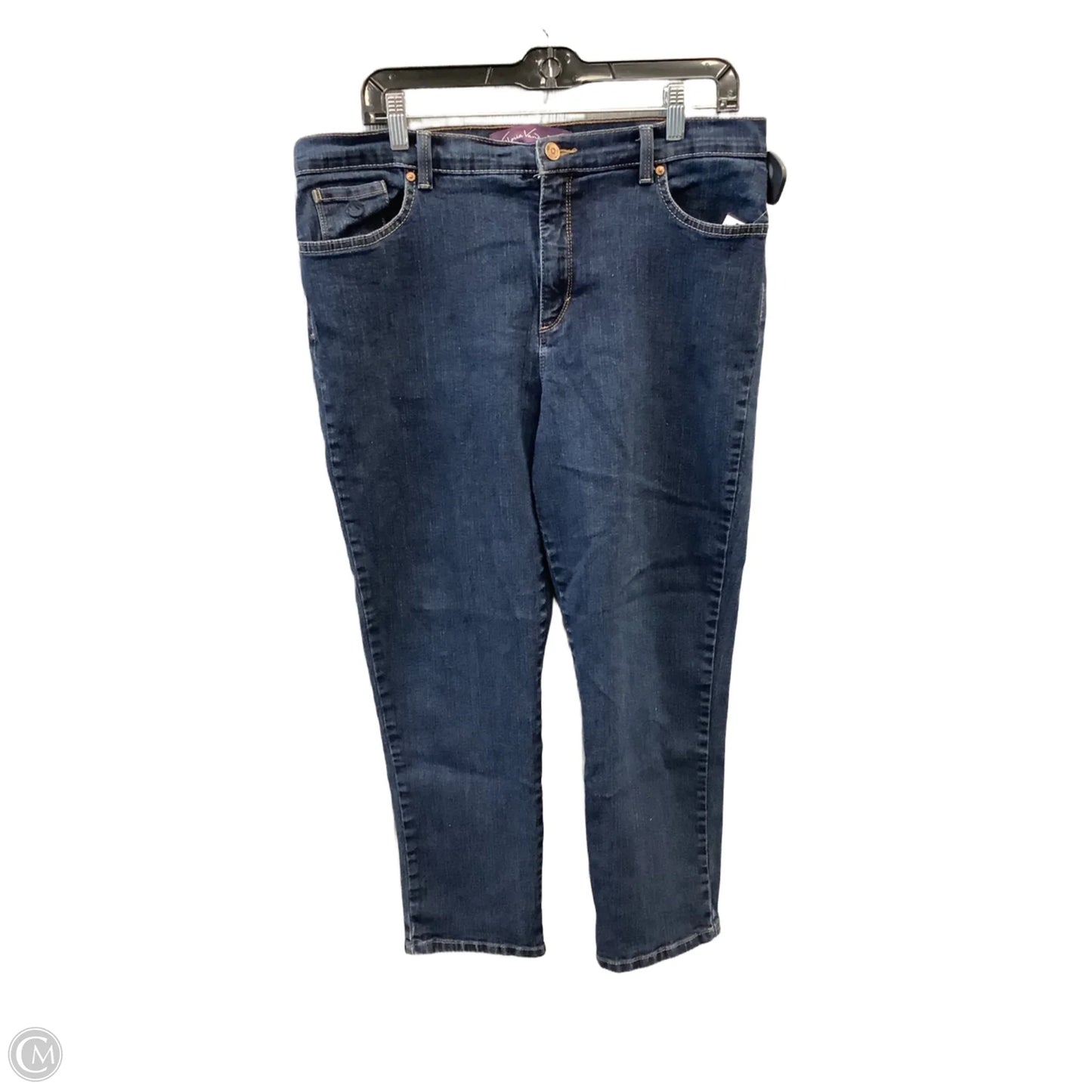Jeans Straight By Gloria Vanderbilt In Blue Denim, Size: 16