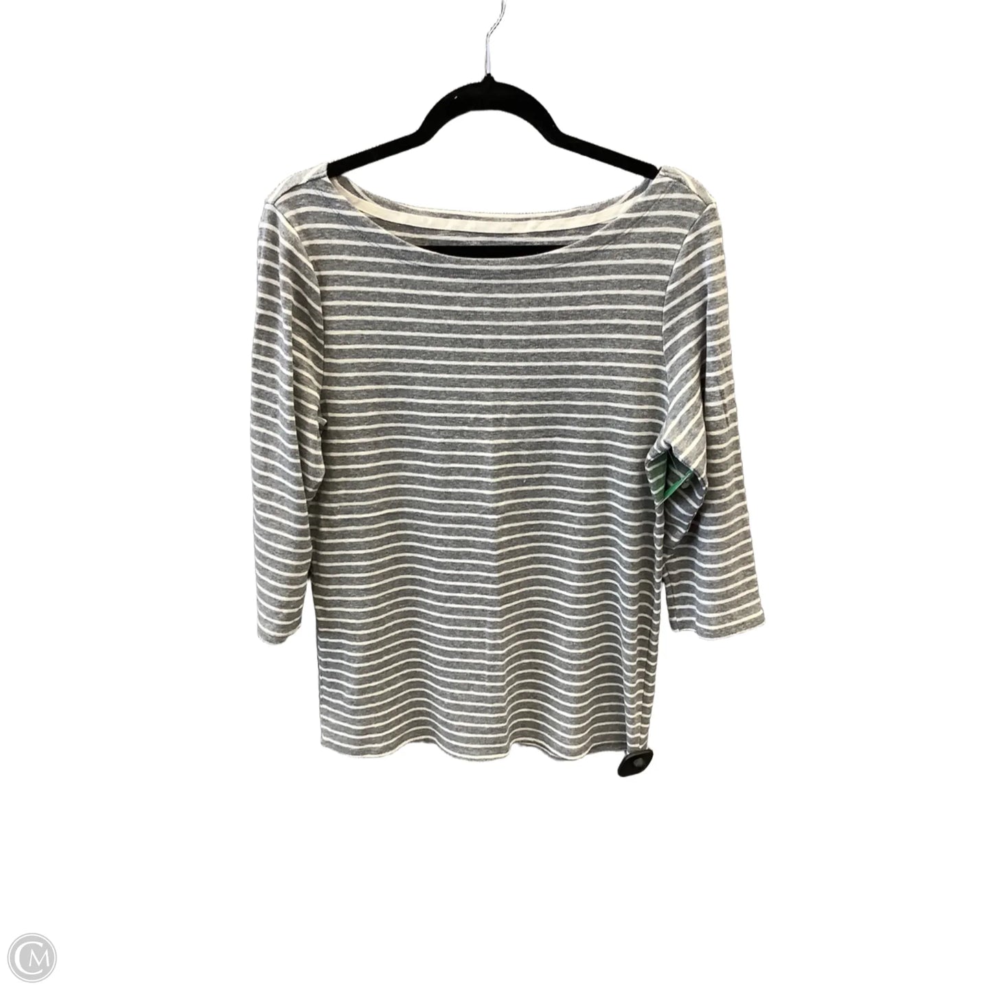 Top Long Sleeve By Time And Tru In Grey & White, Size: L