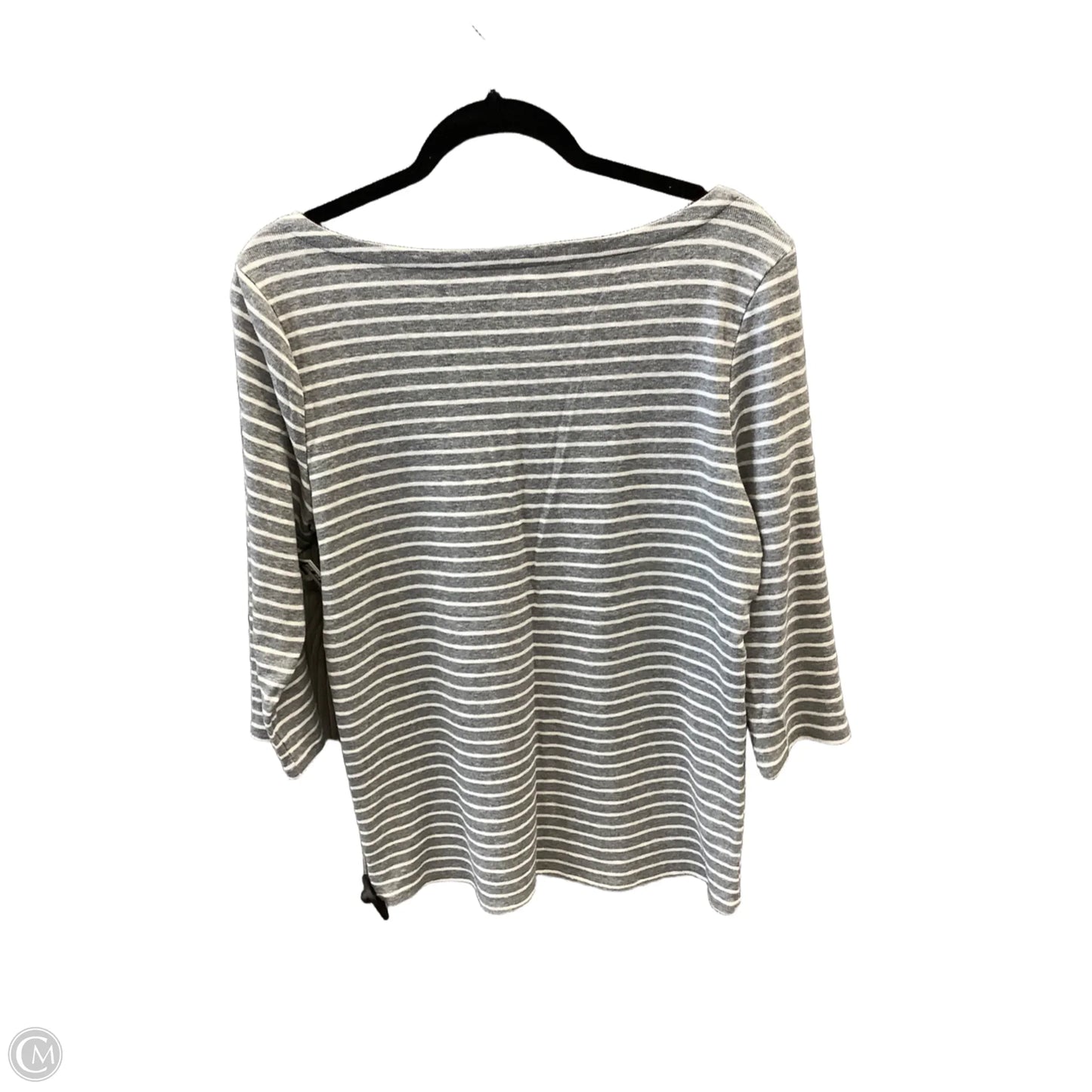 Top Long Sleeve By Time And Tru In Grey & White, Size: L