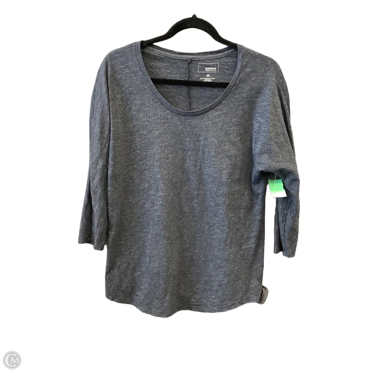 Top Long Sleeve Basic By Sonoma In Grey, Size: M