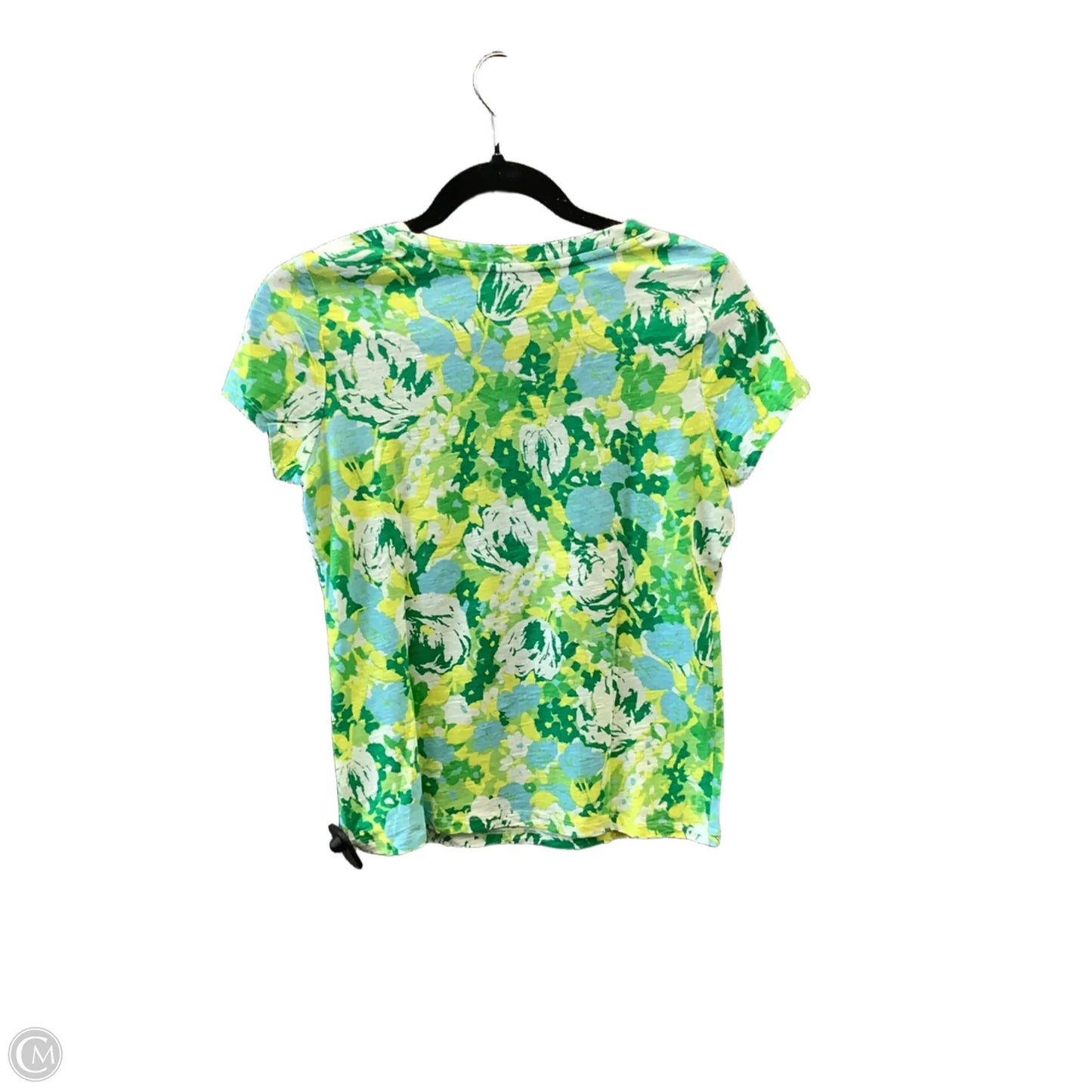 Top Short Sleeve By Talbots In Green & Yellow, Size: Sp
