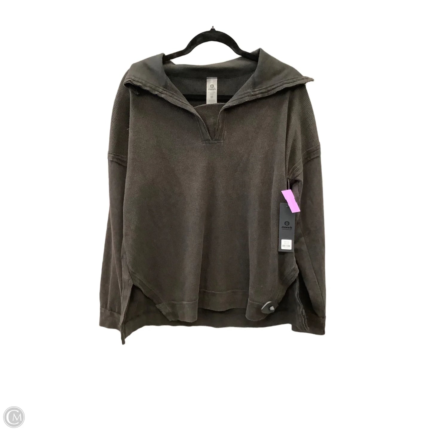 Sweatshirt Collar By Mono B In Grey, Size: M