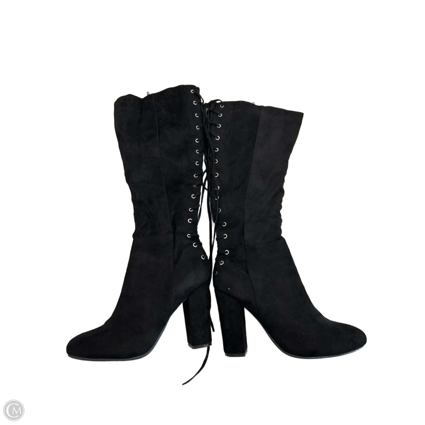Boots Knee Heels By Charlotte Russe In Black, Size: 9