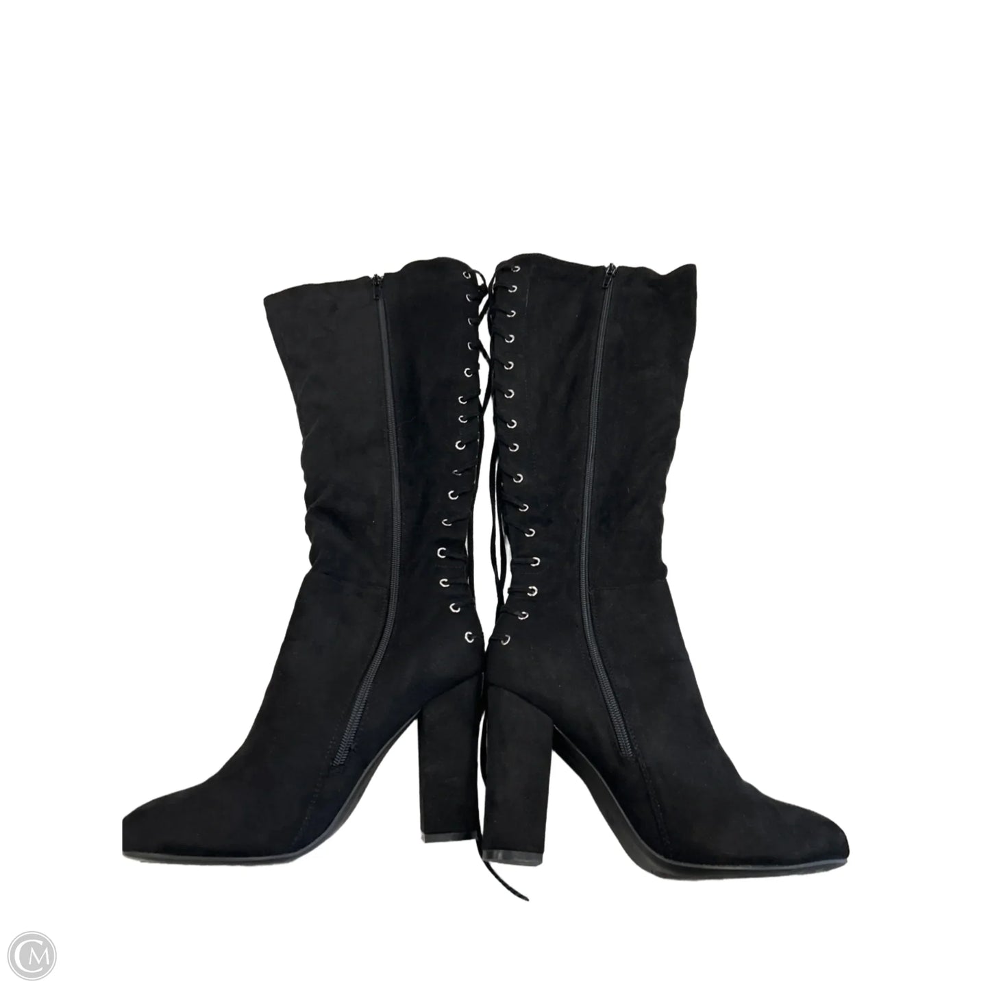 Boots Knee Heels By Charlotte Russe In Black, Size: 9