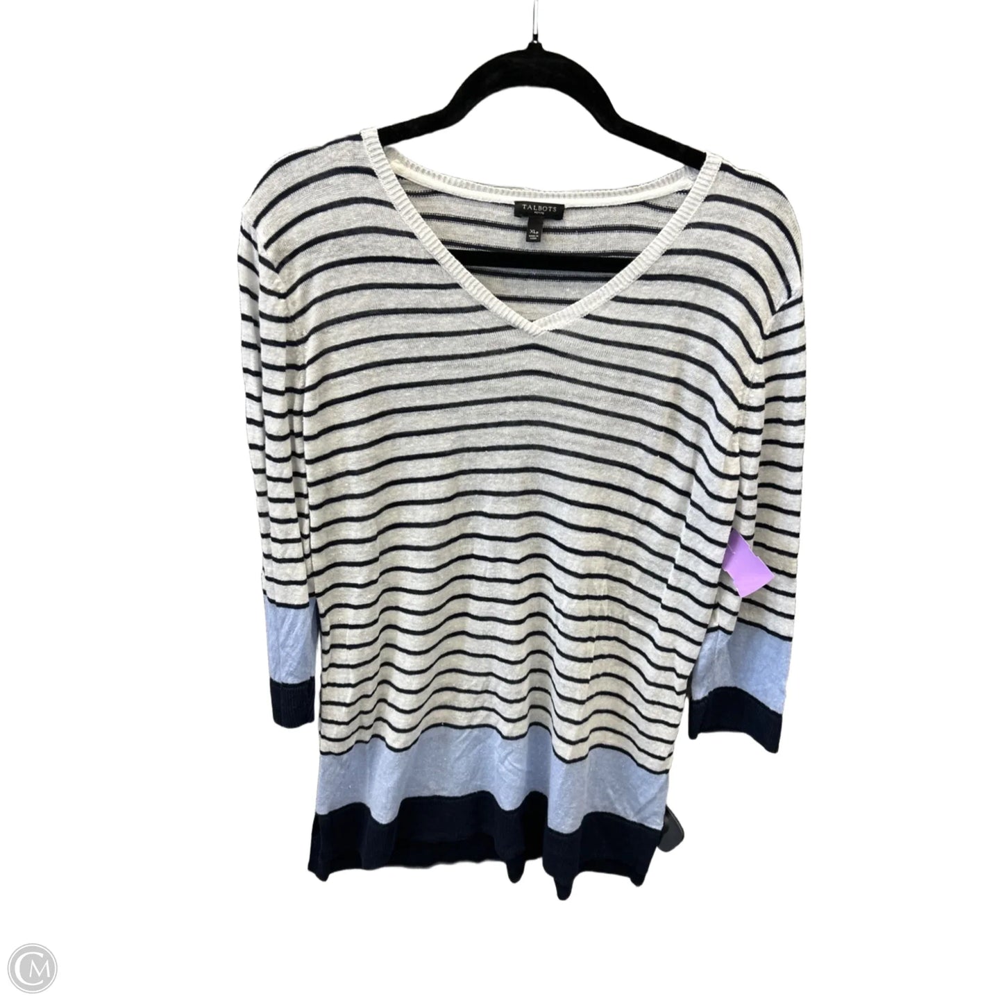 Top Long Sleeve By Talbots In Striped Pattern, Size: Xlp