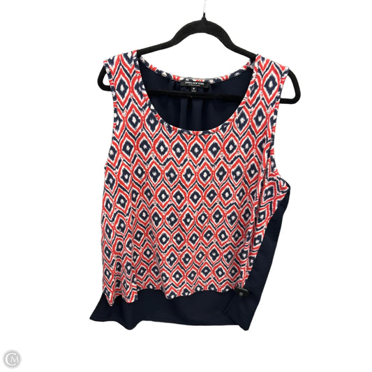 Top Sleeveless By Jones New York In Blue & Red & White, Size: 1x