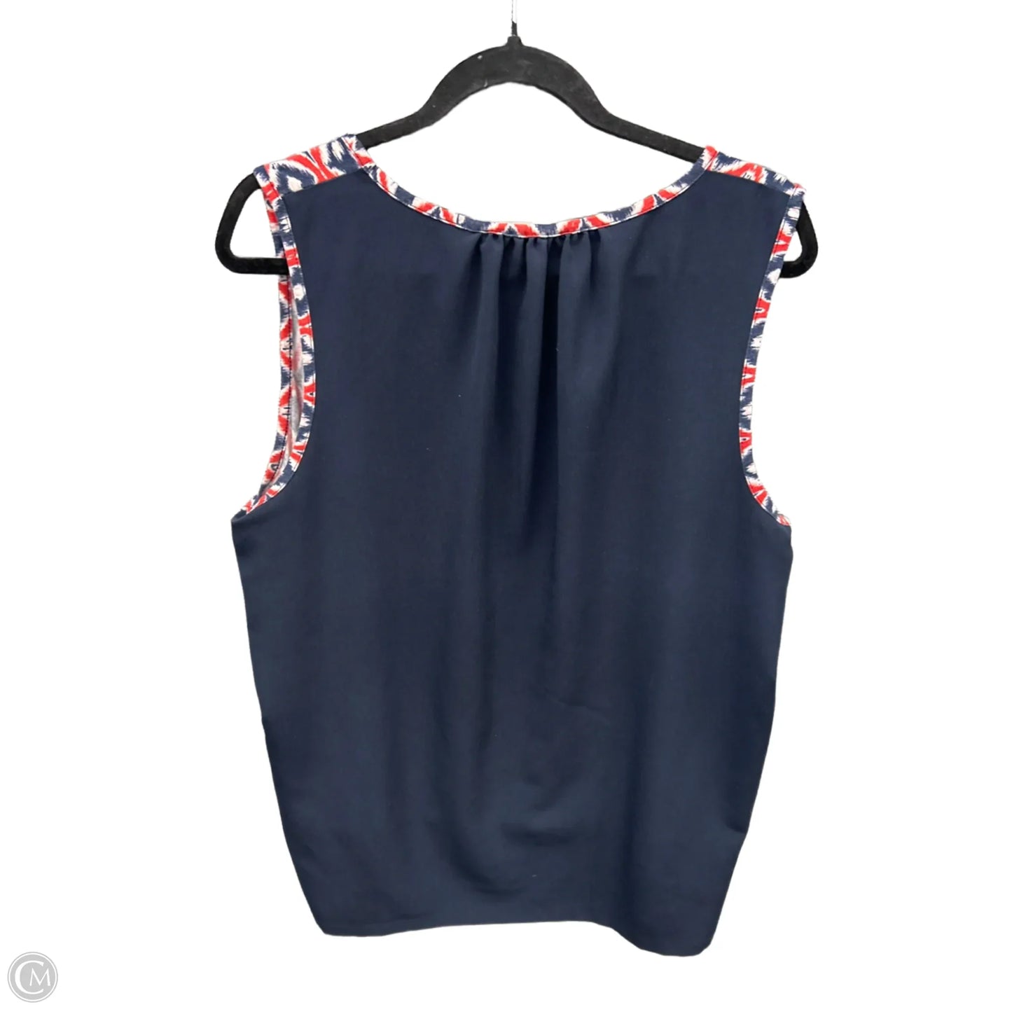 Top Sleeveless By Jones New York In Blue & Red & White, Size: 1x