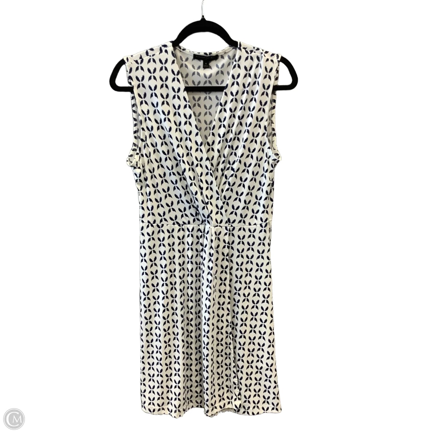 Dress Casual Midi By Banana Republic In Blue & White, Size: M