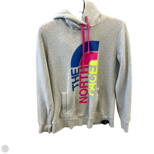 Athletic Sweatshirt Hoodie By The North Face In Grey, Size: M