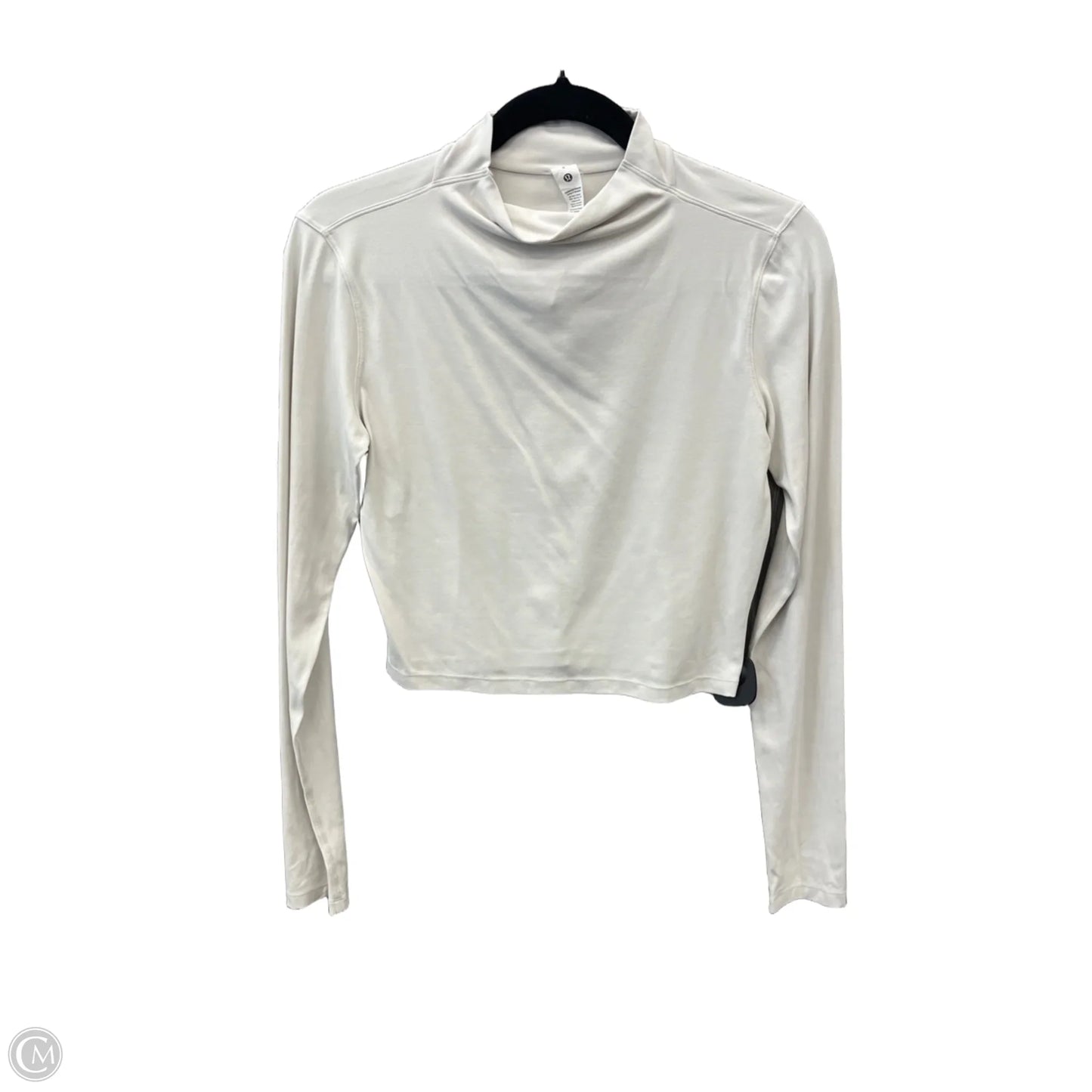 Athletic Top Long Sleeve Collar By Lululemon In Cream, Size: 8