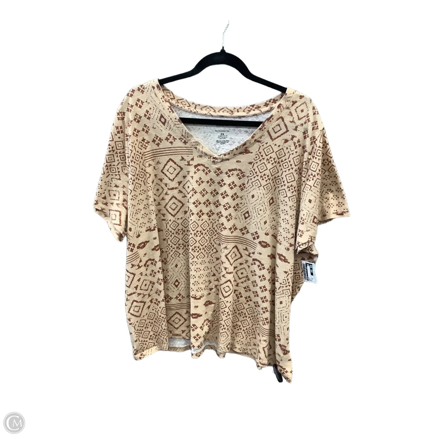 Top Short Sleeve By Sonoma In Brown, Size: 2x