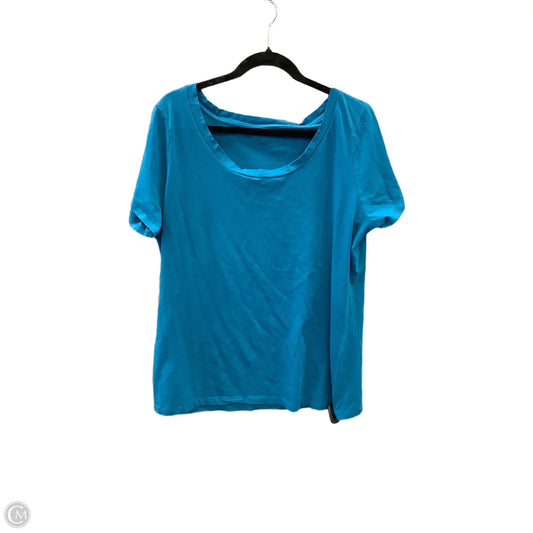 Top Short Sleeve Basic By Falls Creek In Blue, Size: 1x