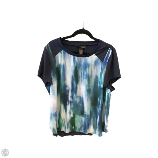 Top Short Sleeve By Lane Bryant In Blue, Size: 1x