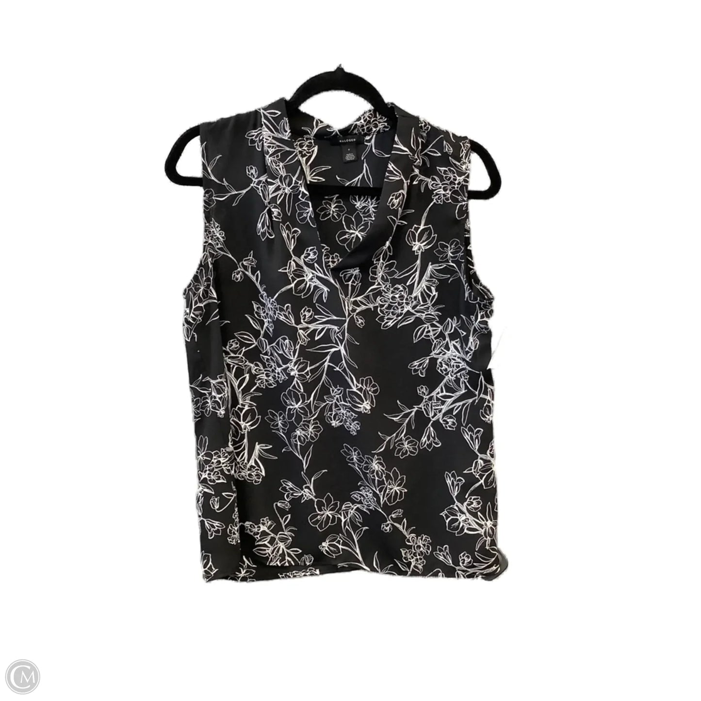 Top Sleeveless By Halogen In Black, Size: S