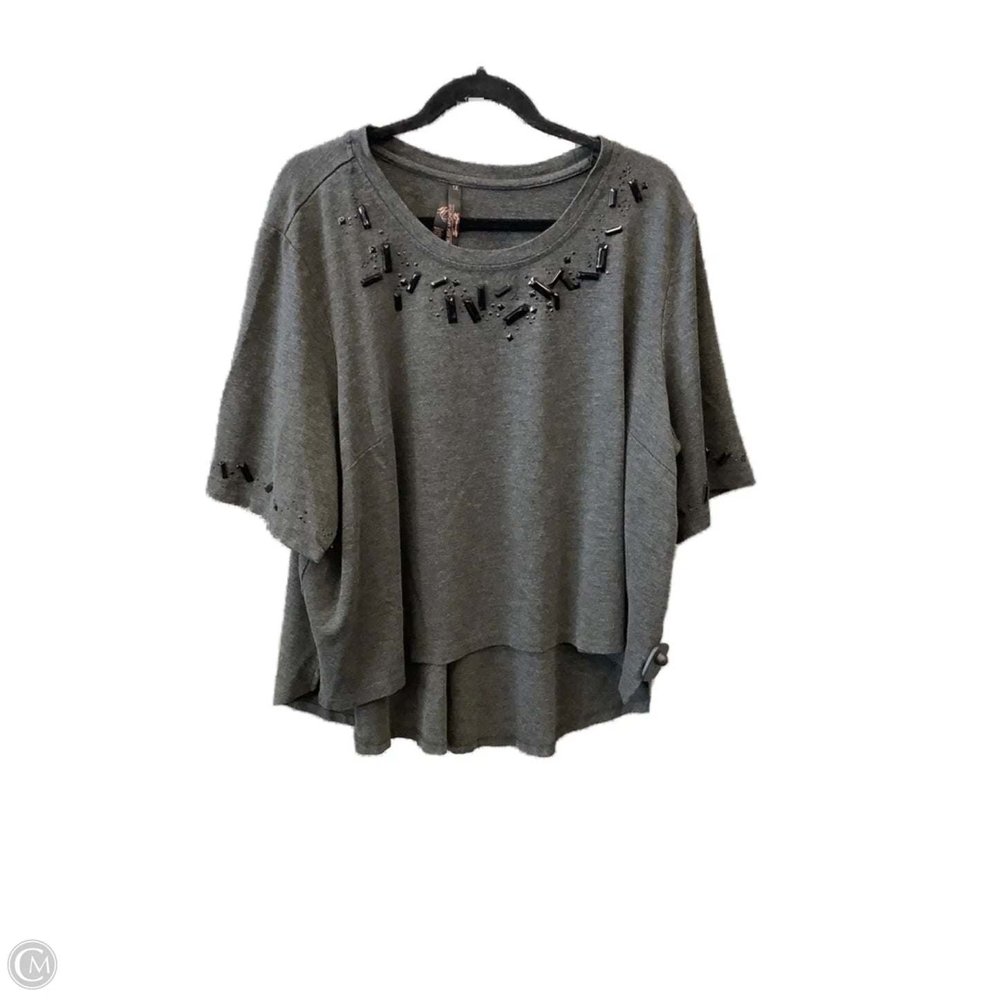 Top Short Sleeve By Melissa Mccarthy In Grey, Size: 1x