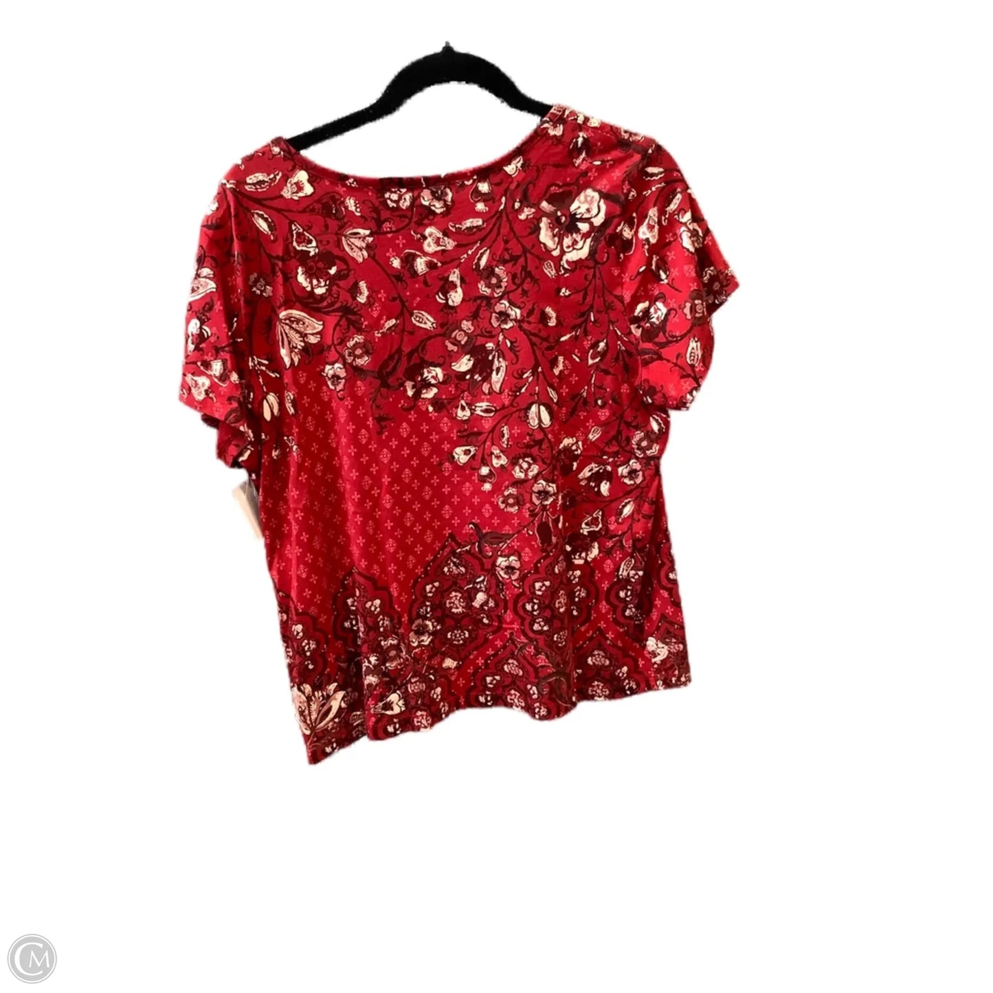 Top Short Sleeve By Christopher And Banks In Red, Size: L