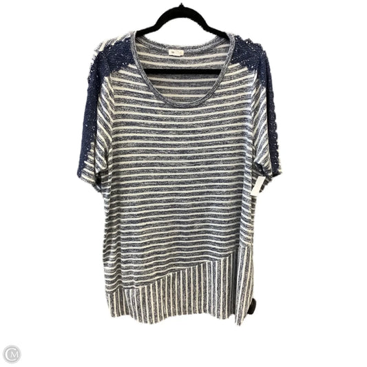 Top Short Sleeve By Westport In Striped Pattern, Size: 2x