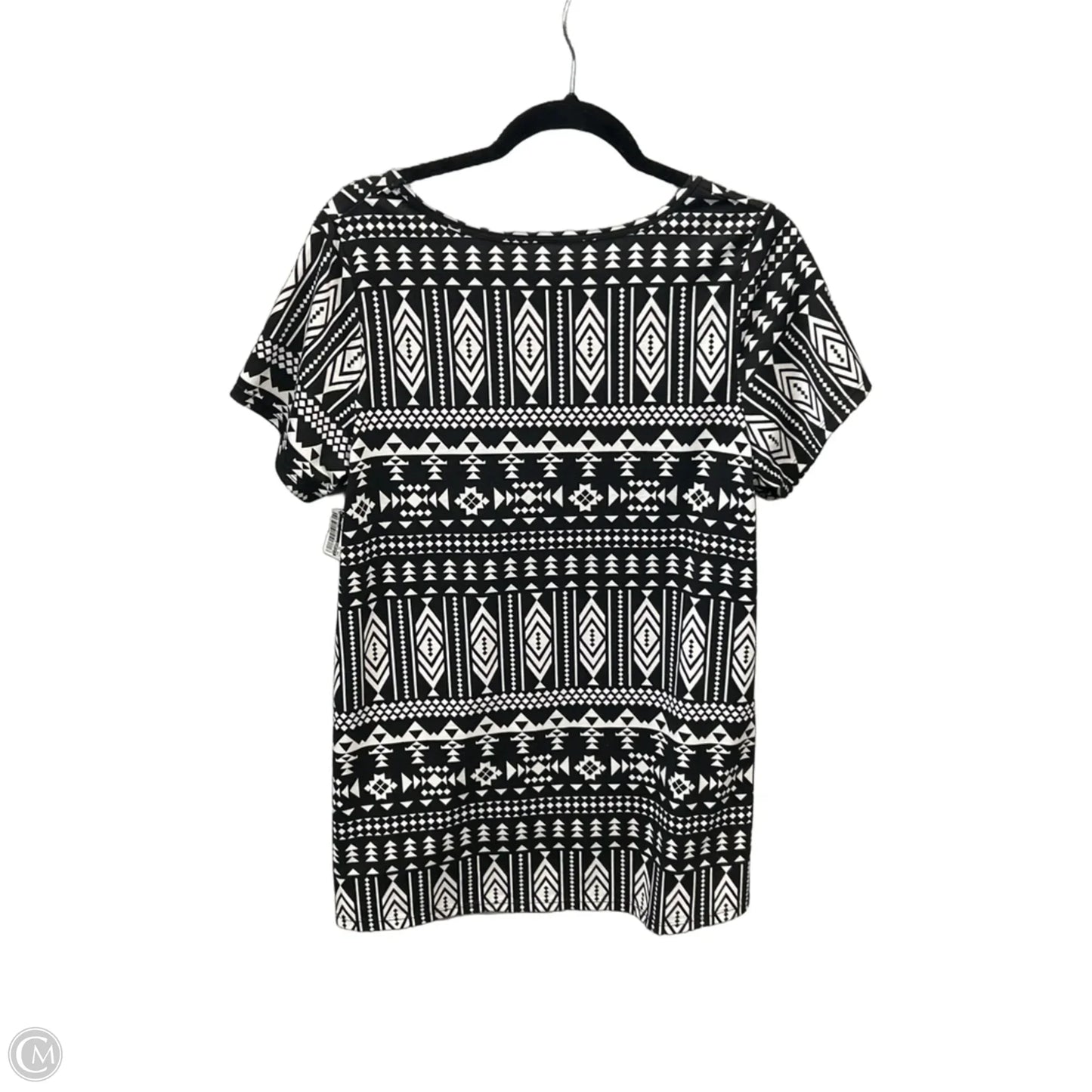 Top Short Sleeve By Lularoe In Black & White, Size: L