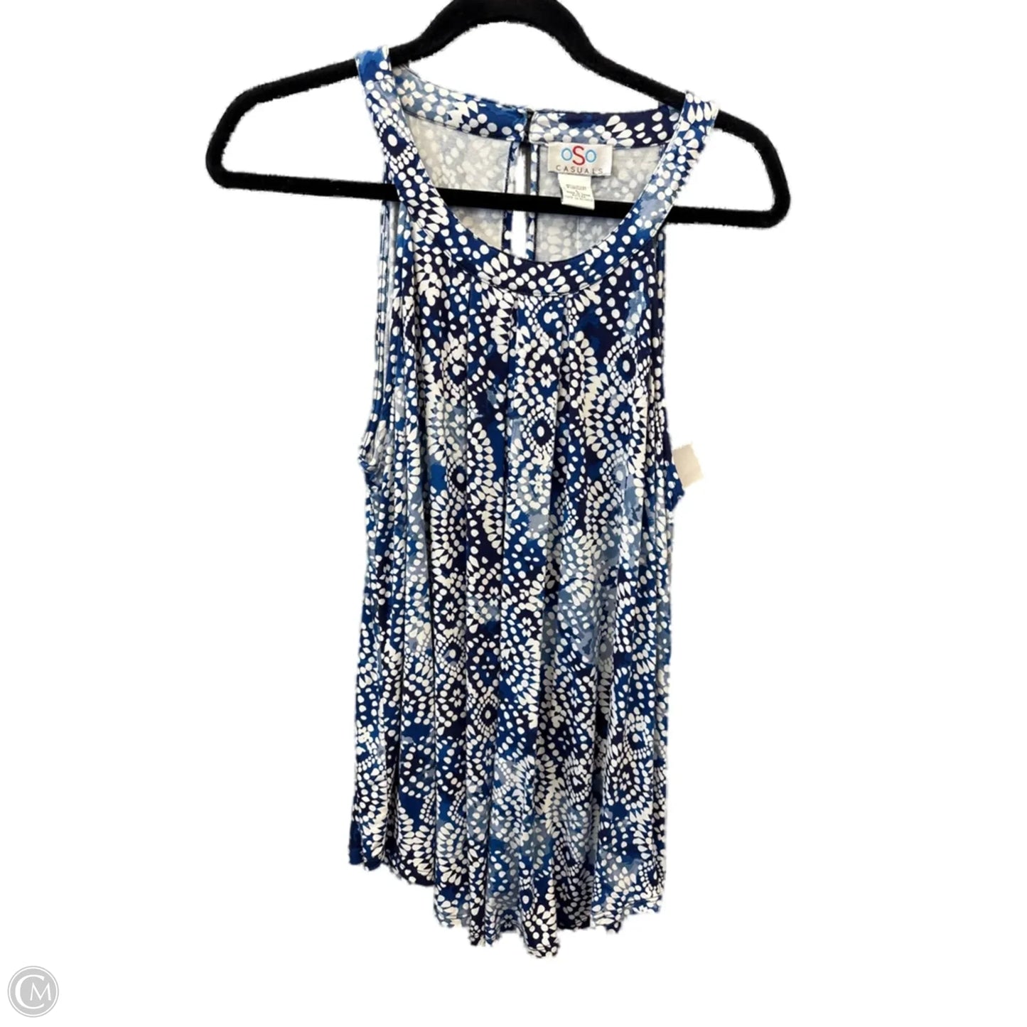 Top Sleeveless By Clothes Mentor In Blue & White, Size: L