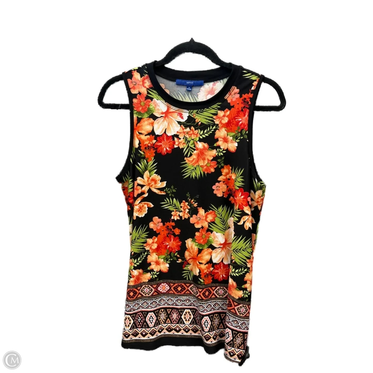 Top Sleeveless By Apt 9 In Floral Print, Size: M
