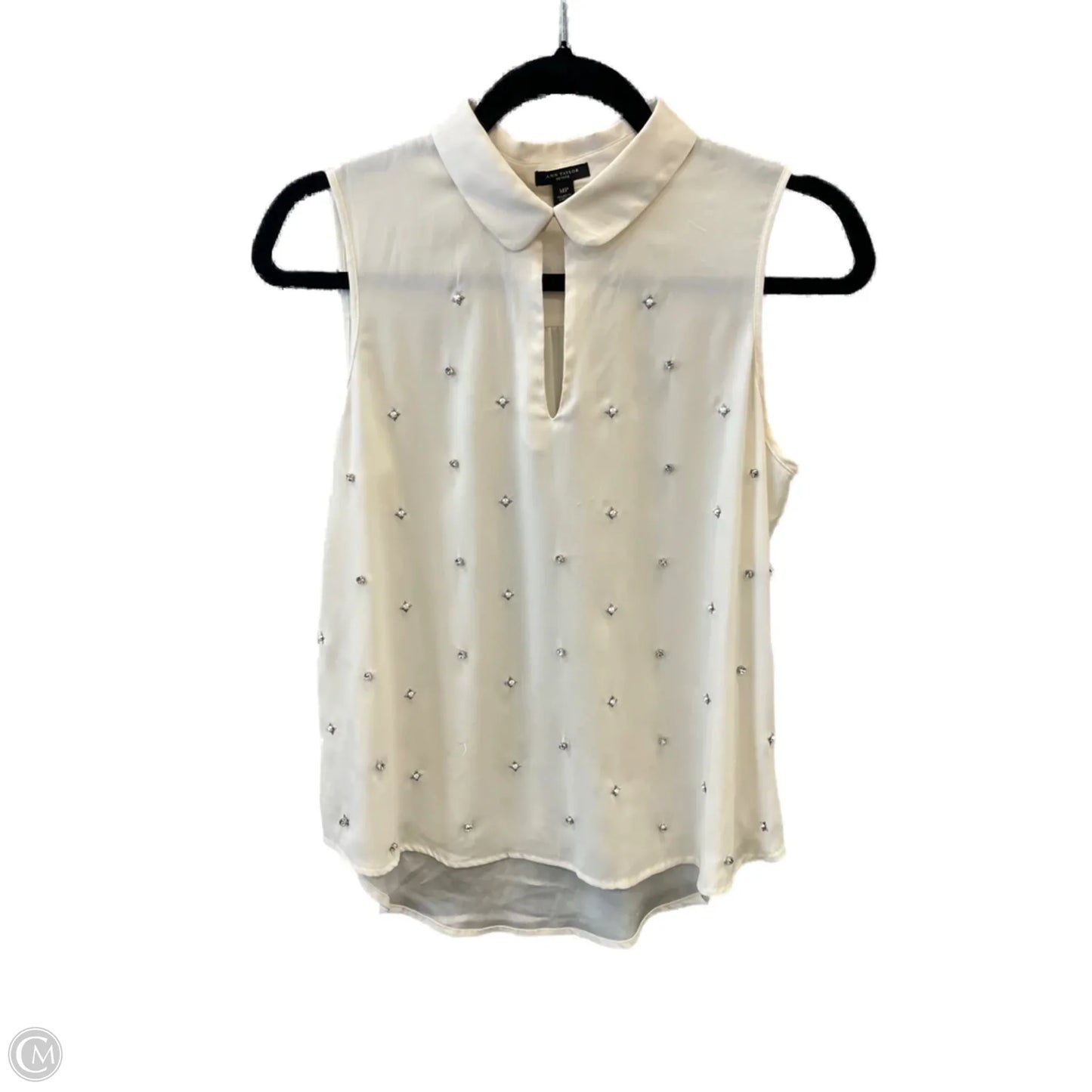 Top Sleeveless By Ann Taylor In Cream, Size: Mp