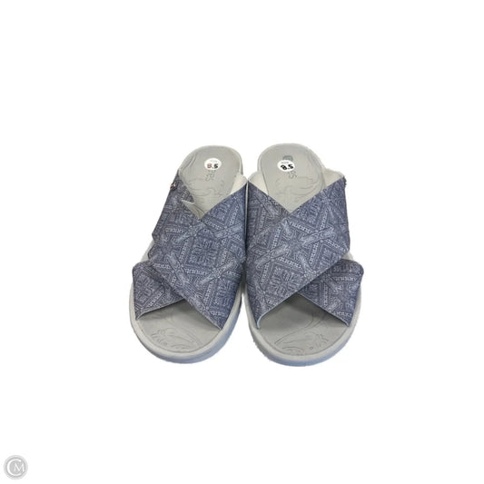 Sandals Heels Wedge By Bzees In Blue & Grey, Size: 8.5