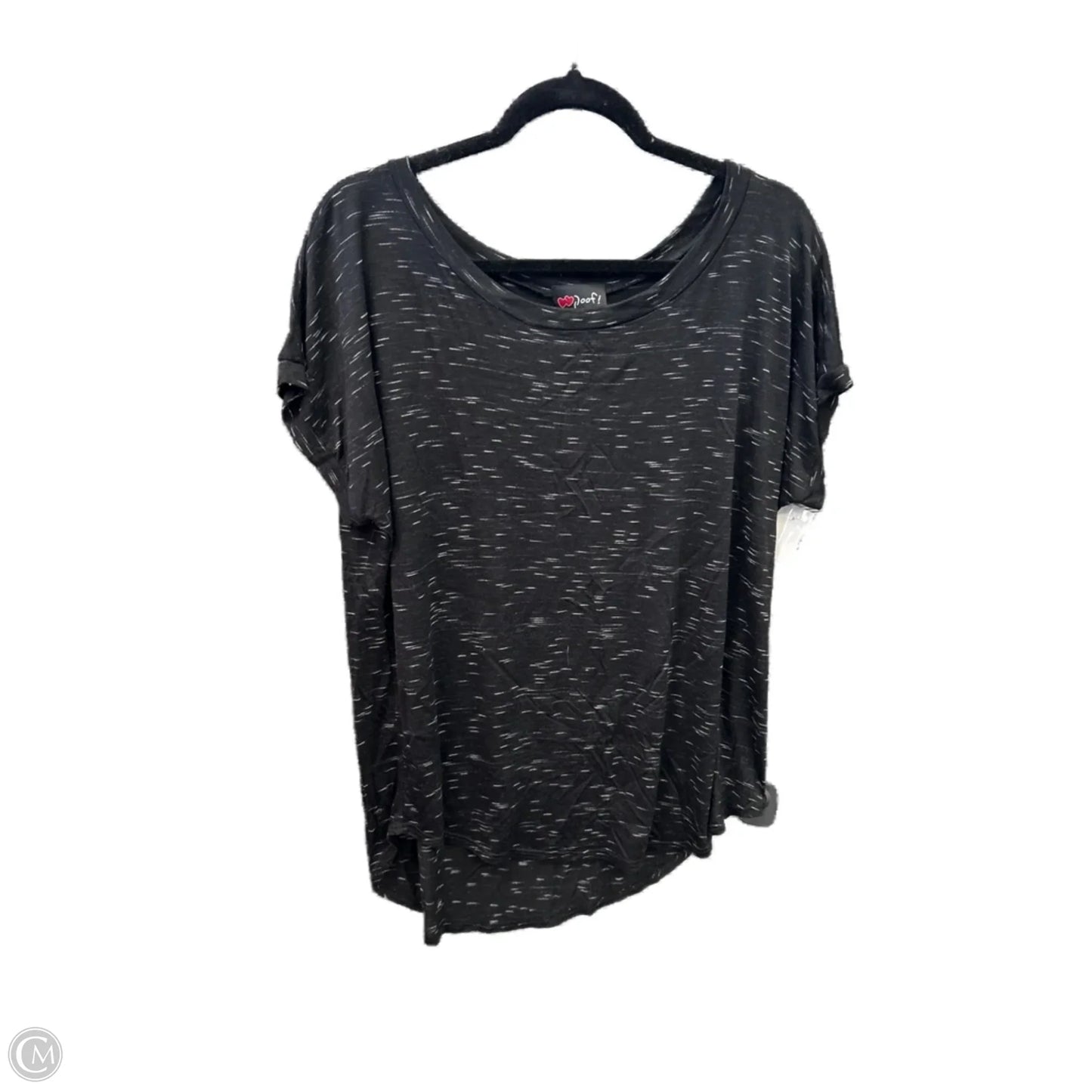 Top Short Sleeve By Poof In Black, Size: 1x