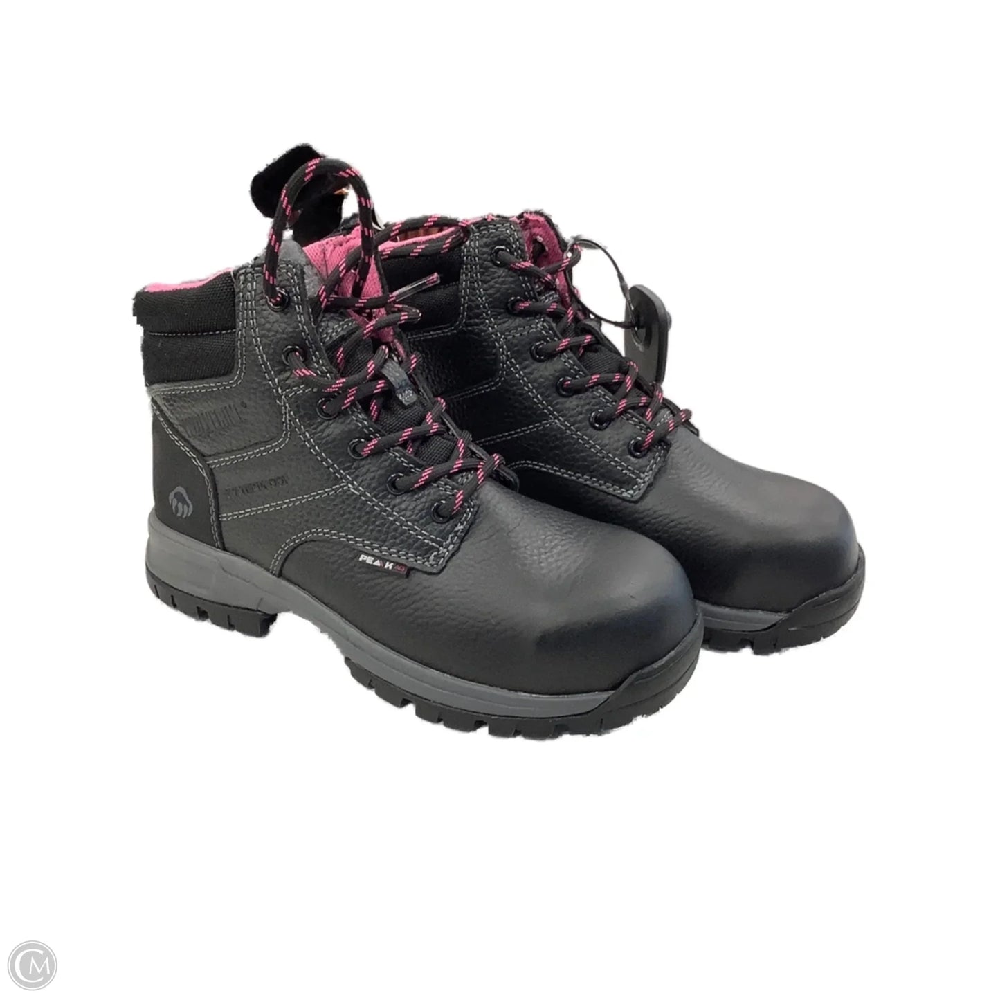 Boots Ankle Flats By Cmb In Black & Pink, Size: 6.5