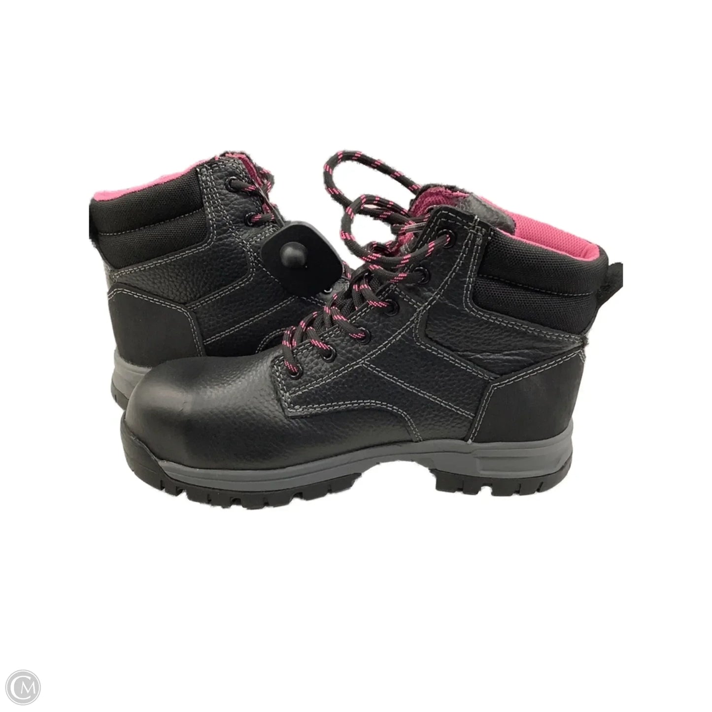 Boots Ankle Flats By Cmb In Black & Pink, Size: 6.5