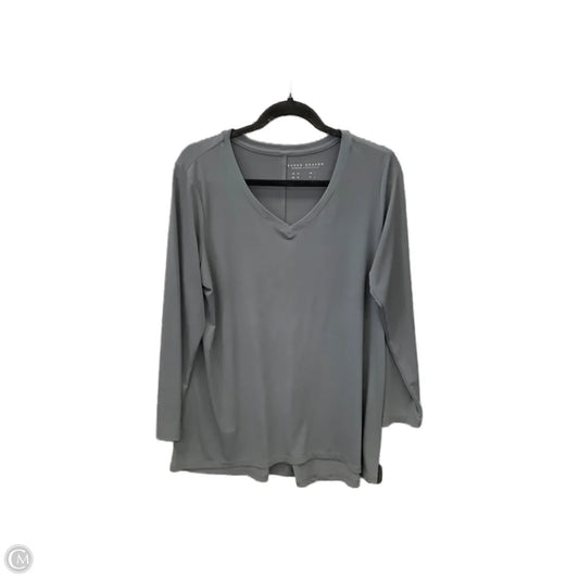 Top Long Sleeve Basic By Susan Graver In Grey, Size: M