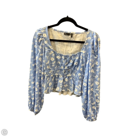 Top Long Sleeve By Asos In Blue, Size: S