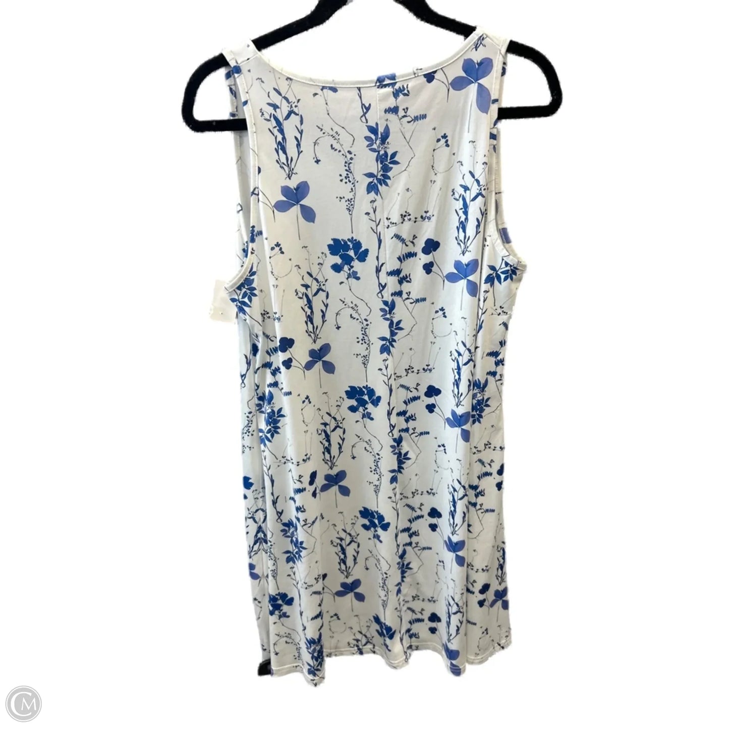 Dress Casual Midi By Clothes Mentor In Blue & White, Size: Xl