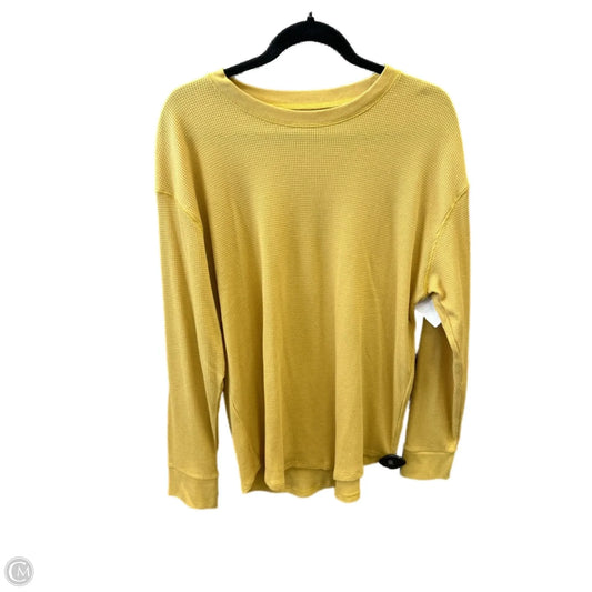 Top Long Sleeve Basic By Time And Tru In Yellow, Size: Xxl