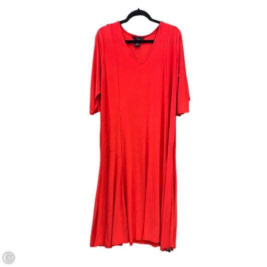 Dress Casual Midi By Nina Leonard In Red, Size: 2x
