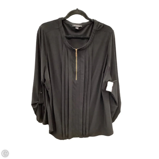 Top Long Sleeve By Roz And Ali In Black, Size: 2x