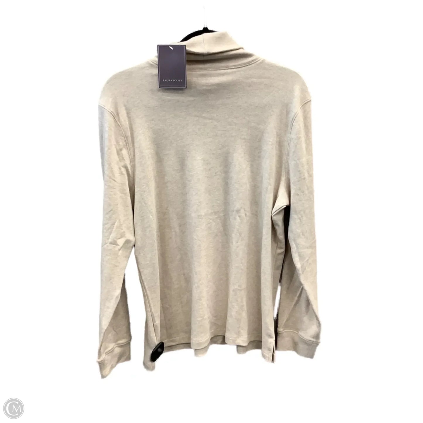 Top Long Sleeve By Laura Scott In Beige, Size: L