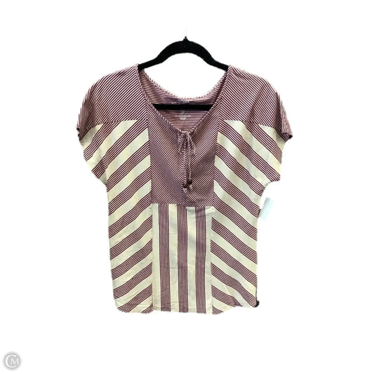 Top Short Sleeve By Sonoma In Cream & Purple, Size: M
