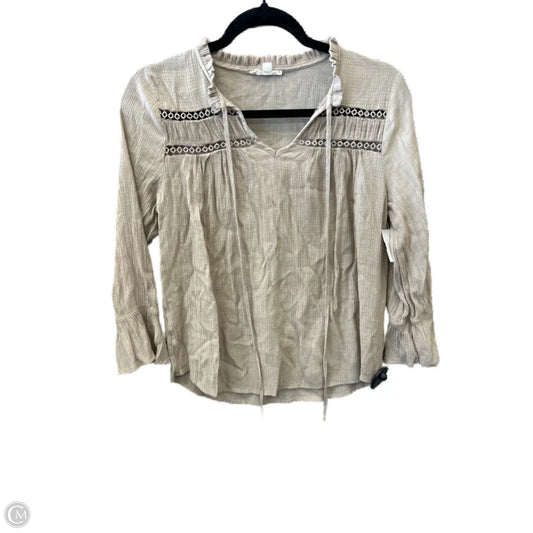 Top Long Sleeve By Mine In Beige, Size: M