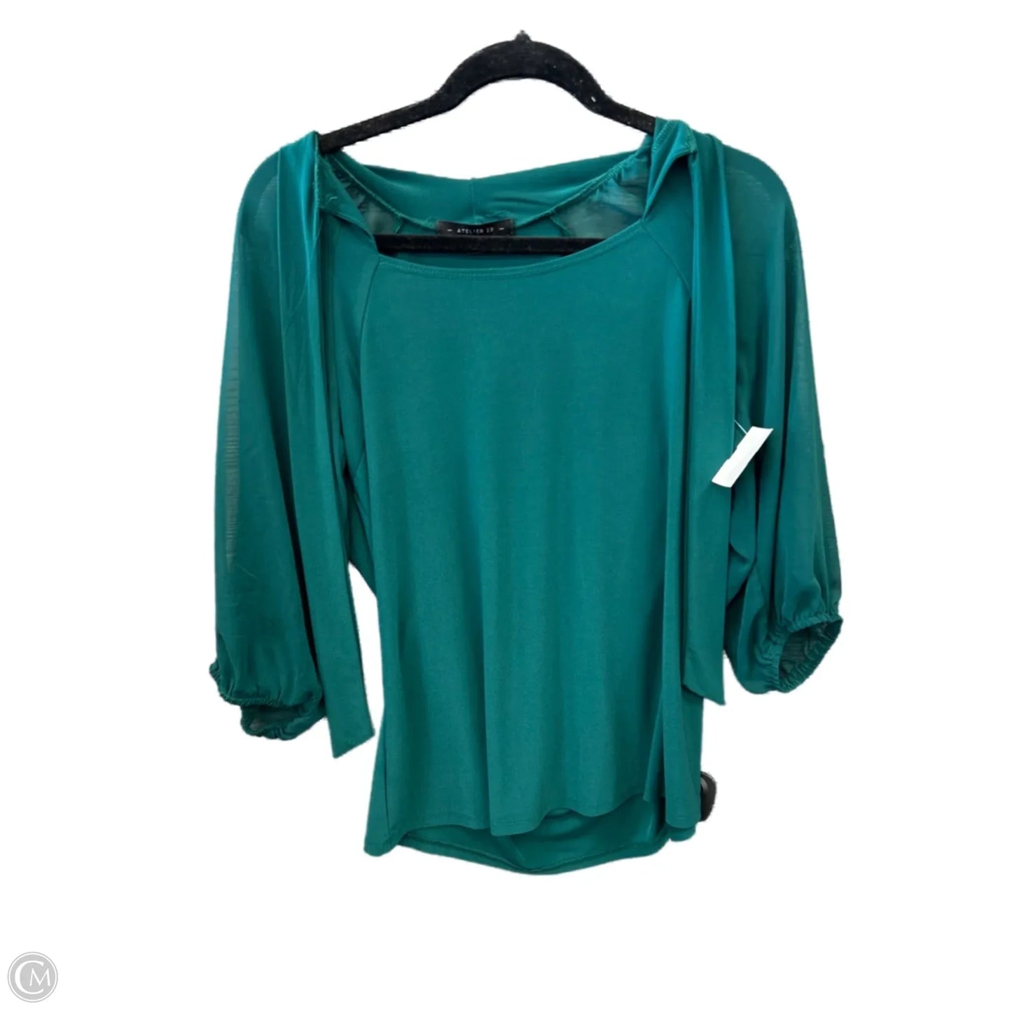 Top Long Sleeve By Atelier In Green, Size: M