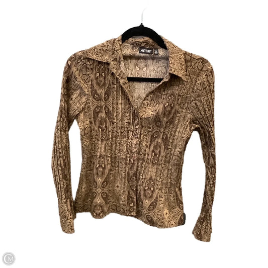 Top Long Sleeve By Apt 9 In Brown, Size: Mp