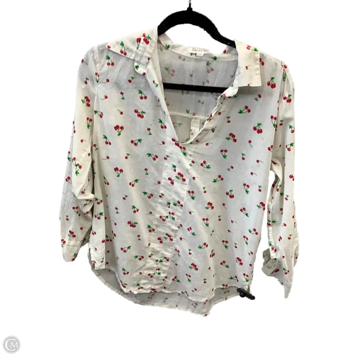 Top Long Sleeve By Eden & Olivia In Red & White, Size: S