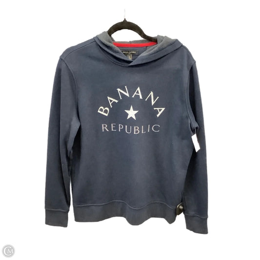 Sweatshirt Hoodie By Banana Republic In Navy, Size: M