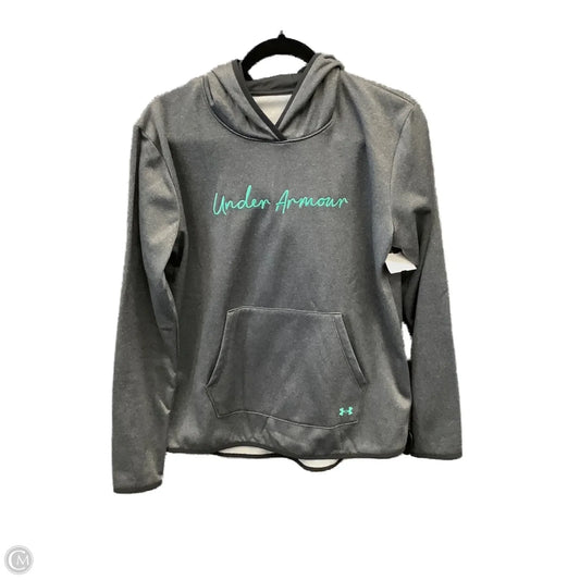 Athletic Sweatshirt Hoodie By Under Armour In Grey, Size: M